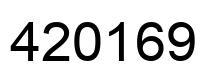 Number 420169 black image
