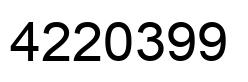 Number 4220399 black image