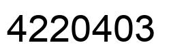 Number 4220403 black image