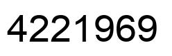 Number 4221969 black image