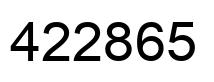 Number 422865 black image