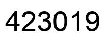 Number 423019 black image