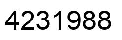 Number 4231988 black image