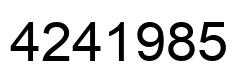 Number 4241985 black image