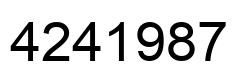 Number 4241987 black image