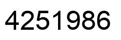 Number 4251986 black image