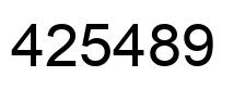Number 425489 black image