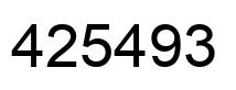 Number 425493 black image