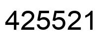 Number 425521 black image
