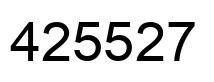 Number 425527 black image