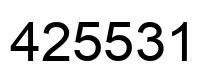 Number 425531 black image