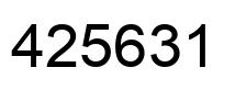 Number 425631 black image