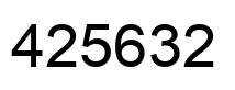 Number 425632 black image