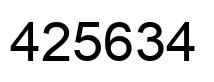 Number 425634 black image