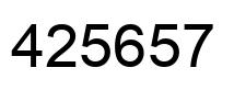 Number 425657 black image