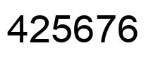 Number 425676 black image