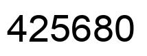 Number 425680 black image