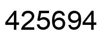 Number 425694 black image