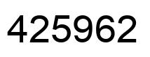 Number 425962 black image