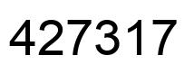 Number 427317 black image