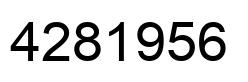 Number 4281956 black image