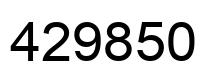 Number 429850 black image