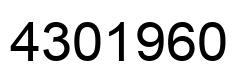 Number 4301960 black image