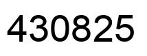 Number 430825 black image