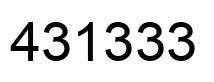 Number 431333 black image