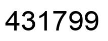 Number 431799 black image