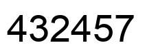 Number 432457 black image