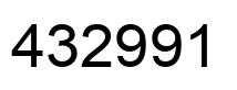 Number 432991 black image