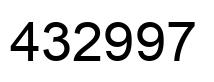 Number 432997 black image