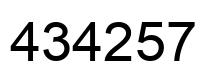 Number 434257 black image