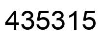 Número 435315 imagen negro