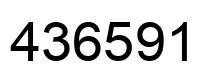 Number 436591 black image