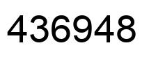 Number 436948 black image
