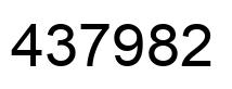 Number 437982 black image