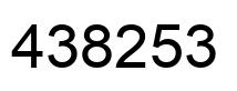 Number 438253 black image