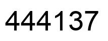 Number 444137 black image