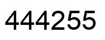 Number 444255 black image