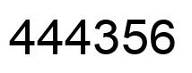 Number 444356 black image
