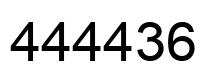 Number 444436 black image