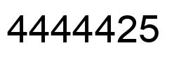 Number 4444425 black image