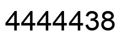 Number 4444438 black image
