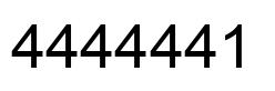 Number 4444441 black image