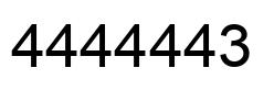 Number 4444443 black image