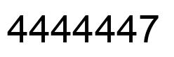 Number 4444447 black image