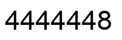 Number 4444448 black image