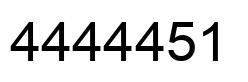 Number 4444451 black image